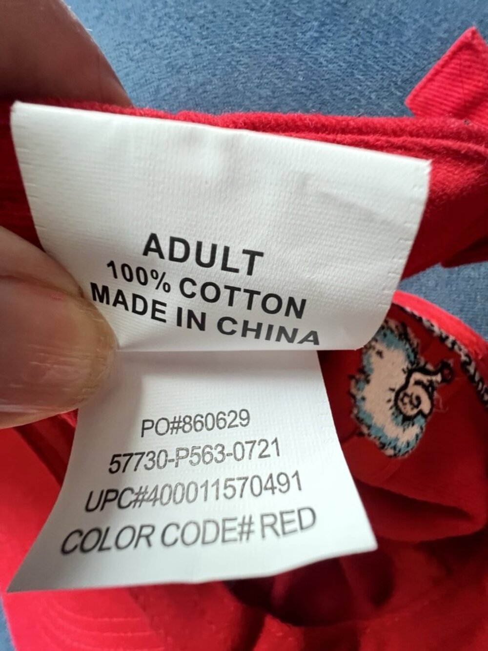 DR SEUSS Thing 1 Cap Baseball Hat Adjustable Universal Studios Red Adult Cotton - Picture 5 of 7